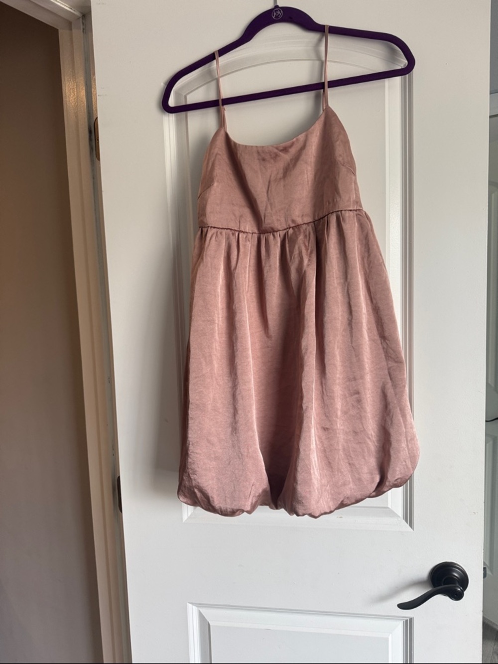 Women's Dusty Rose Spaghetti Strap Bubble Dress